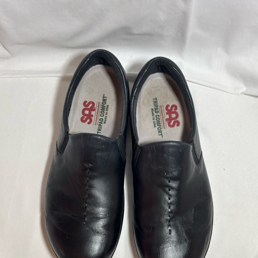 SAS Black Leather Loafers Slip-Ons